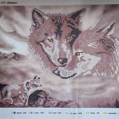 Велика гарна схема для вишивки "Вовки"