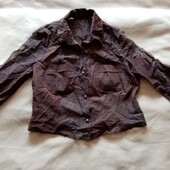 Прозрачная блуза шоколадного цвета, р. 42-44