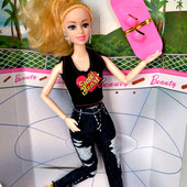 Красивая шарнирная кукла со скейтом, р-р игрушки 29 см, в кор. 16*5*32,5 см
