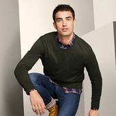 ⚙ Якісний м'який оливково-зелений светр-пуловер, Tchibo (Німеччина), р .: 48-50 (M евро)