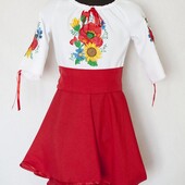 Українське нарядне гарне плаття з поясом, вишиванка на дівчинку 3-5 р. Стан ідеальний.