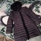 Фирменная зимняя куртка пуховик пальто, натуральная норка и мех кролика, размер 46