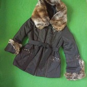 Куртка с шикарным капюшоном, р 46-50