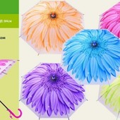 Удивительной красоты зонт-трость Цветок для модницы.В лоте голубой или оранжевый