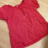 Красивая яркая блуза в горошек 50-52 рр.Хлопок
