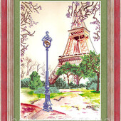 Велика гарна схема для вишивки "Романтичний Париж" формат А 3