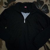На 10-13 лет. Брендовая чёрная куртка-олимпийка на молнии с карманами. Унисекс.