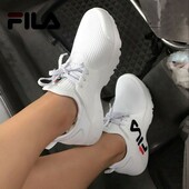 Стильные белоснежные дыщащие кроссовки в стиле Fila.