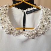 тм ZARA очень стильная нарядная блузка с камнями и бисером р.s-m в идеальном сост., есть замеры