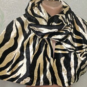 Шикарный новый двойной нарядный бархатный велюровый шарф палантин 150/29 золотисто-черный