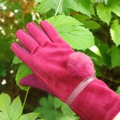 Новые замшевые утеплённые перчатки