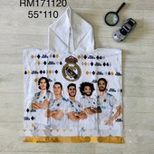 Яркое полотенце с капюшоном, пончо Реал Мадрид