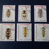 Мозамбик. 1978 год. (серия 6 марок). Фауна. Насекомые. Жуки.