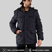 Мужская зимняя куртка WenVen со съемным капюшоном в стиле милитари