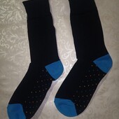 Дитячі шкарпетки 19-20 см стопа чорні с синім. Детские носки. 5092