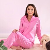 Домашній костюм, піжама мікровельвет в ніжно рожевому кольорі
