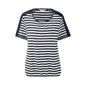 ♕ Грайлива жіноча футболка в ніжну смужку, розмір 42-44 (36/38 евро)