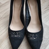 Чорні жіночі замшеві літні туфлі Розмір 41