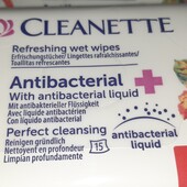 Салфетки антибактериальные 10 упаковки x 15 освежающих салфеток Cleanette