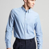 ♕ Блакитна оксфордська сорочка з довгим рукавом Burton, розмір S