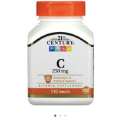 Витамин C, 250 мг, 110 таблеток 21st Century - США