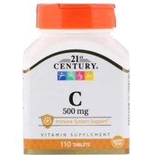 Витамин C, 500 мг, 110 таблеток 21st Century - США