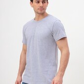 ⇑ Базова футболка з бавовни, сірий меланж, рр. М-2ХЛ на вибір