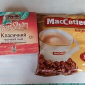 Упаковка маккофе 25 шт + чай чорний 100 пакетів
