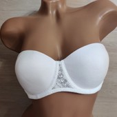 Бюстик с коттоновым верхом и кружевной спинкой! Сток! 80В