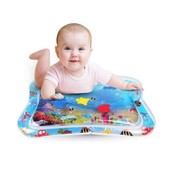 Детский развивающий водный коврик аквариум, надувной коврик для малышей с рыбками, водяной