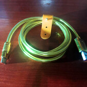 Мощный зарядный data-кабель type-C 1m Tesla design gold