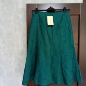 Фирменная новая красивая льняная юбка с вышивкой р.10-12