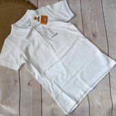 Біле поло біла футболка з коміром на дівчинку теніска в школа блузка 140/146см 9/11...