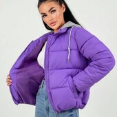 Супер модна жіноча демі куртка фіолетова розмір на вибір 42, 44, 46