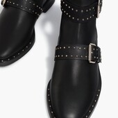Черные кожаные ботинки stradivarius 37