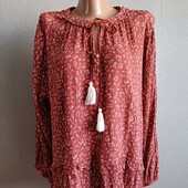 Жіноча фірмова блуза, квітковий принт. Великий розмір