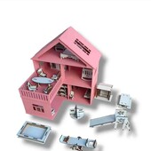 Комплект Рожевий Будинок з меблями для лол