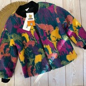 Хутряна вітрівка куртка для дівчинки американського бренду pat pat 6/7 років 116/122 см