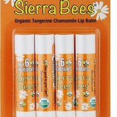 Бальзами для губ Sierra Bees "Organic Lip Balms" мандарин і ромашка (4 шт.)