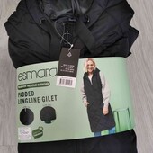 Esmara брендовый теплый стёганый длинный жилет с капюшоном размер S евро 36/38