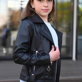 Дитяча / підліткова куртка-косуха на підкладці 134-164 см Куртка косуха эко кожа 021990 ев