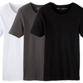 Стильная хлопковая, серая футболка от Livergi, размер M, с V образным вырезом