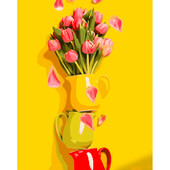 Картина за номерами Горнятко з тюльпанами GS1352