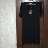 Брендовое новое трикотажное вискозное платье-футболка р.34(8-10)