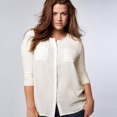 Шикарная комбинированная блуза молочного цвета tchibo германияРазмер 36/38 евро= 42\44 укр