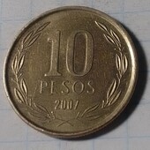 Монета Чілі 10 песо 2007