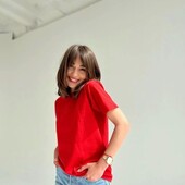 ⇑ Базова жіноча футболка з бавовни , червона, розмір L