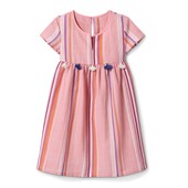 ♕ Миле якісне бавовняне плаття з льону для маленької модниці Tchibo (Німеччина)розмір 122-128,нюанс