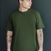 ⇑ Базова футболка з бавовни, хакі, розмір ХL