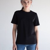 ⇑ Базова футболка з бавовни, чорна, розмір ХL